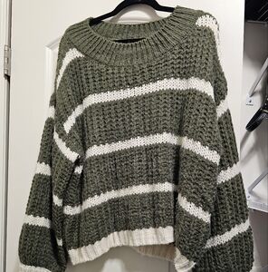 Chunky Knit Striped Maternity Sweater